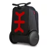 Školská a cestovná taška na kolieskach Nikidom Roller XL Customizable (černá odnímatelná přední strana)
