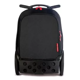 Školská a cestovná taška na kolieskach Nikidom Roller XL Customizable (černá odnímatelná přední strana)
