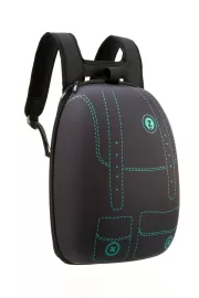 Zipit Shell batoh Black with green pockets print