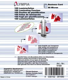 Olympia Laminovacie fólie na vizitky 80 mic. 100 ks