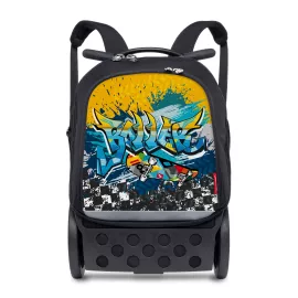 Školská a cestovná taška na kolieskach Nikidom Roller UP Street style (19 l), Čierna