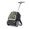 Školská a cestovná taška na kolieskach Nikidom Roller UP XL Butterfly camo (27 l), Čierna