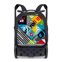 Školská a cestovná taška na kolieskach Nikidom Roller UP Reef (19 l), Čierna