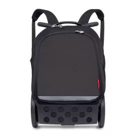 Školská a cestovná taška na kolieskach Nikidom Roller UP Black (19 l), Čierna