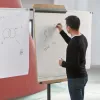 Magnetický flipchart / stolík (2v1) Rocada Natural NAT0618, na kolieskach, výškovo nastaviteľný
