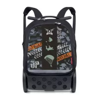 Školská a cestovná taška na kolieskach Nikidom Roller UP Camo  (19 l), Čierna