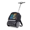 Školská a cestovná taška na kolieskach Nikidom Roller UP Wild Fire (19 l), Čierna